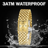New Arrival Fashion Casual Luxury New Watches for Women Waterproof Square Dial Steel Belt Quartz Wrist Watches