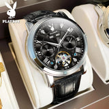 Top Brand New Fashion Watch for Men Original Skeleton Leather Strap Automatic Mechanical Classic Luxury WristWatches