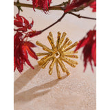 18K Gold Plated Stainless Steel Sun Flower Fashion Ring for Women  Daily Jewellery