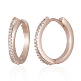 14 Karat Rolled Gold Luxury Design Full AAA Zircon Diamonds Hoop Earrings
