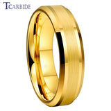 Popular Ring Beveled Polished Brushed 6/8mm Men Women Tungsten Wedding Rings