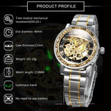 New Top Brand Luxury Transparent Diamond Mechanical Blue Stainless Steel Skeleton Business Fashion Mens Watches - The Jewellery Supermarket