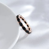 Unique Black AAA Zircon Crystal Setting 14K Rolled Gold Ring Luxury Fashion Jewellery