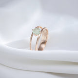 14K Filled Gold Emerald Green AAA Zircon Diamond Cutout Ring Fine Jewellery