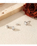 Multi -Styles 925 Silver Geometric Moissanite Heart Screw Stud Helix Earrings