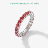 Stunning 3mm VVS1 D Colour Moissanite Diamonds Eternity 925 Sterling Silver Rings