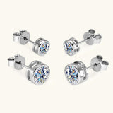 Luxury White/Yellow Gold Plated 2ct Moissanite Diamonds Earrings For Men/Women - 925 Sterling Silver Fine Jewellery - The Jewellery Supermarket