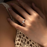 Charming 0.5Ct Rhombus VVS1 D Colour Moissanite 925 Sterling Silver Sparkling Ring