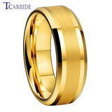 Popular Ring Beveled Polished Brushed 6/8mm Men Women Tungsten Wedding Rings