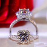 Superb D Colour 1CT 2CT Real 925 Sterling SilverMoissanite Diamond Square Rings For Women - Wedding Fine Jewellery
