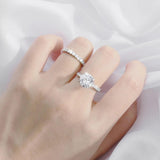 Dazzling Round Cut 3CT Moissanite Diamonds Ring Sets, 925 Sterling Silver GRA Certified Stackable Wedding Jewellery