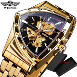 Top Brand Military Triangle Skeleton Automatic Luxury Full Stainless Steel Luminous Mens Sports Mechanical Watches