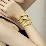 Luxury Ladies Snake Shape Quartz Women's Fashion Watches Creative Quartz Unique Bracelet Elegant Jewellery
