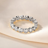 Remarkable Full Eternity Ring Bezel 3mm VVS1 D Colur Round Moissanite Rings