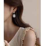 Beautiful Real Big Natural Baroque Pearl AAA Zircon Diamonds Drop Earrings