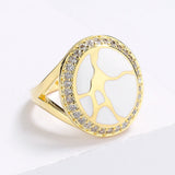 Sparkling AAA Zircon Diamonds Antique Look Elegant Handmade Enamel Oriental Rings