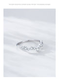 Exquisite Wave Drop 925 sterling silver Round AAAA Lab Created Diamonds Ring