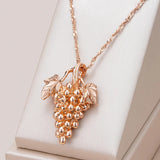 Amazing 14K Filled Rose Gold Grape Shape Pendant And Necklace For Women - Fashion Holiday Jewellery