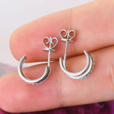 NEW Moissanite Diamonds Piercing Stud Earrings Silver Double Side Hoop Illusion Earrings for Women Fine Jewellery - The Jewellery Supermarket