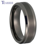 Popular Ring Beveled Polished Brushed 6/8mm Men Women Tungsten Wedding Rings