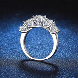 Remarkable 3.6CT Round Cut 5 Sparkling Moissanite Diamonds Silver Women's Engagement Wedding Ring Luxury Jewellery