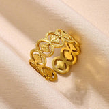 New In Stainless Steel 14K Gold Colour Rings For Women and Girls - Ideal Trendy Fashion Rings, Ideal Gifts - The Jewellery Supermarket