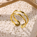 New In Stainless Steel 14K Gold Colour Rings For Women and Girls - Ideal Trendy Fashion Rings, Ideal Gifts - The Jewellery Supermarket
