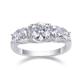 Elegant Jewellery Three Stone Moissanite Diamonds 18KGP Silver Engagement Wedding Ladies Rings with GRA Certificate