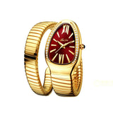 New Classic Top Brand Bling Zircon Diamonds Snake Shape Gold Silver Colour Scaleable Bracelet Ladies Quartz Watches