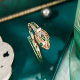 New Arrival Fashion Snake Design Women Bracelet Watches Inlaid with Rhinestones Cuff Bangle Quartz Jewellery Watches