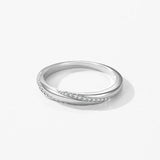 Delicate Twisted AAAA Lab Created Diamonds 925 Sterling Silver Stackable Ring