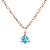 14K Gold Filled Cube AAA Blue Zircon Women's Luxury Long Fashion Pendant And Necklace
