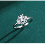 Luxury Emerald Cut AAAA Lab Created Diamond 925 Sterling Silver Fashion Fine Ring