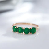 14K Gold Filled Four Prong Round Green AAA Zircon Crystals Fashion Rings For Women