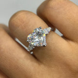 Superb 1/2/3/4CT Heart Cut VVS1 D Colour Moissanite Diamond Engagement Silver Ring