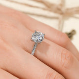 2 Carat VVS1 D Colour Moissanite Diamond Solitaire Engagement Wedding Silver Ring