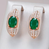 14 Karat Gold Filled Luxury Green and White AAA Zircon Crystals Drop Earrings