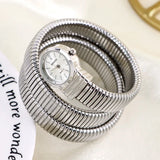 Elegant Snake Design Luxury Ladies Stainless Steel Band Zircon Diamonds Quartz, Rose Gold Silver Plated Wristwatches