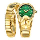 New Snake-Shaped Zircon Diamond-Set Quartz Women's Bold Fashion Watch