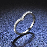 Sparkling V-shaped  D Colour Moissanite Diamonds Rings for Women Silver Engagement Wedding GRA Fine Jewellery