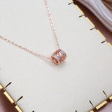 Luxury Trendy 14K Filled Rose Gold AAA Zircon Diamonds Barrrel Necklace For Women - Fine Jewellery