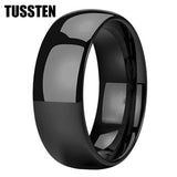 New Arrival Black Blue Domed Polished Finish Tungsten Carbide  Men Women Wedding 6MM/8MM Rings - The Jewellery Supermarket