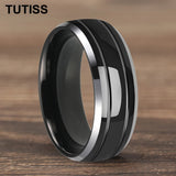 Double Groove Dome Polishing with Chamfering New Men's and Women's Tungsten Ring