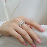 Elegant Jewellery Three Stone Moissanite Diamonds 18KGP Silver Engagement Wedding Ladies Rings with GRA Certificate