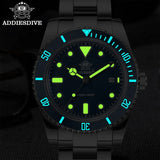 Luxury Luminous Bubble Mirror Glass 20Bar Ceramic Bezel Steel Diver Quartz Watch
