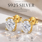 S925 Sterling Silver Radiant Shape 3EX Cut Certified 2.0ct Moissanite Women's Earrings Party Jewelry Gifts With GRA Certificate