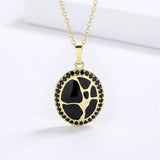 Classic Hand-made Enamel Oriental Sparkling Black Spinel Antique Look Necklace