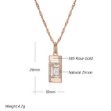 Outstanding Fashion Filled 14K Rose Gold Square AAA Zircon Diamonds Necklace For Women - Luxury Fine Jewellery