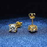 Top Sparkling 0.5-2 Carat D Colour Moissanite 925 Sterling Silver Stud Earrings