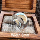 Dome High Polish Finish 2-10MM  White Tungsten Wedding Couple Rings Comfort Fit